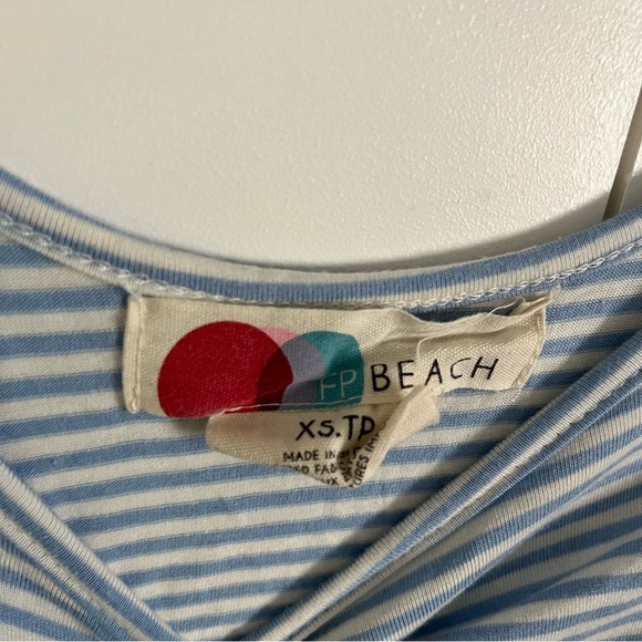 Free People Beach Yvette Striped Romper Chambray - Picture 5 of 6